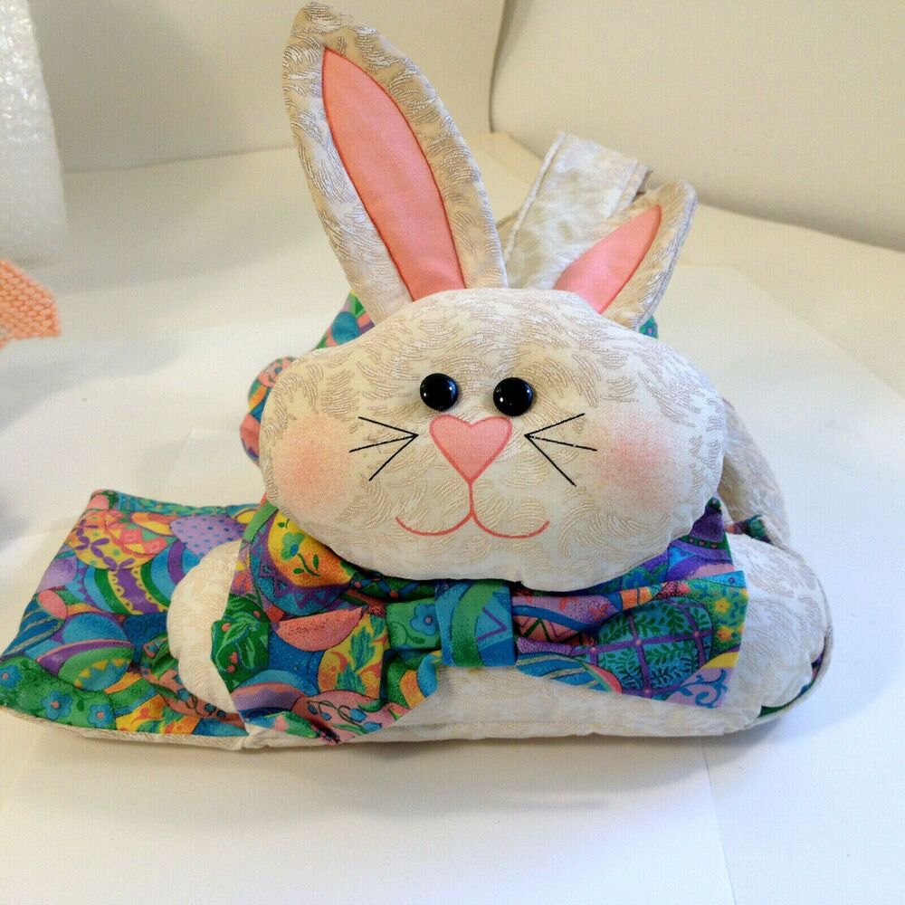 Vintage Easter Decorations Lot 7 Items Rabbit Eggs Flowers LOOK - Picture 10 of 11